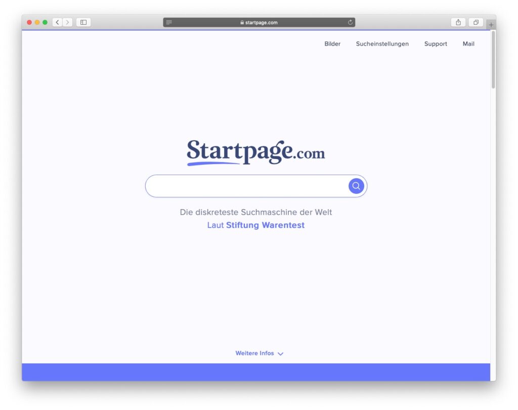 Startpage (diskreteste Suchmaschine)