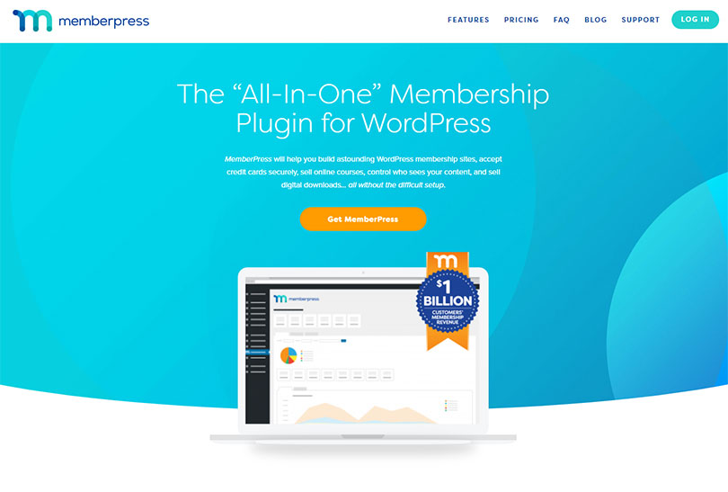 Screenshot der Webseite zum WordPress Membership Plugin Memberpress